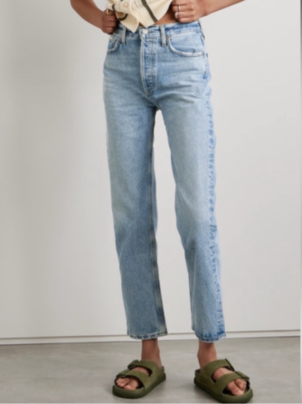 Agolde 90’s pinch Light Blue High-Rise Straight Jeans, size 28